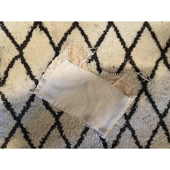 Listicle henley crochet lace bralette small white beige Intimates Boho NWT - Picture 2 of 2